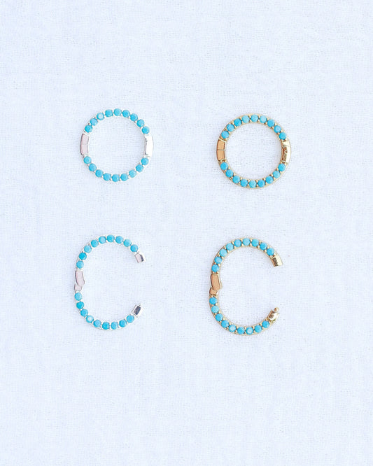 Turquoise Nano Gem Pave Circle Charm Enhancer, F08