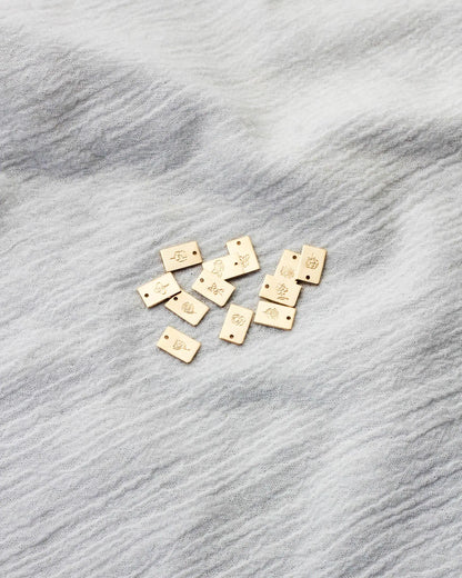 Rectangle Birth Flower Charm, CH266