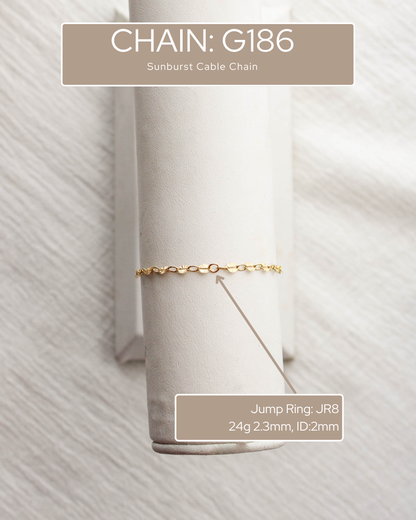 2.8mm Sunburst Cable Chain, S186, G186