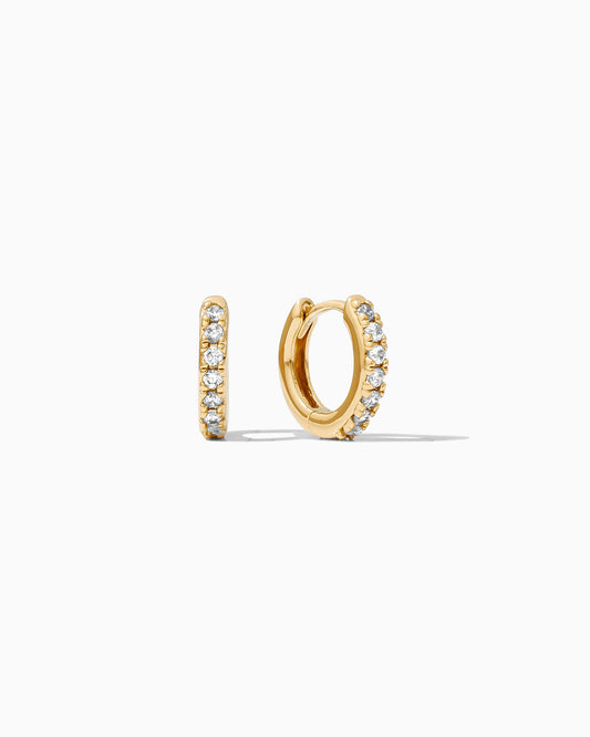 10.5mm Pave Hoop Earrings, E3