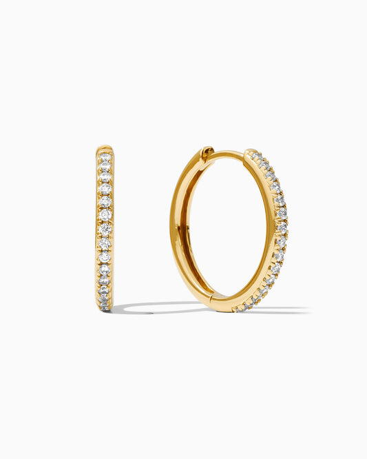 20mm Cubic Zirconia Hoop Earrings, E42