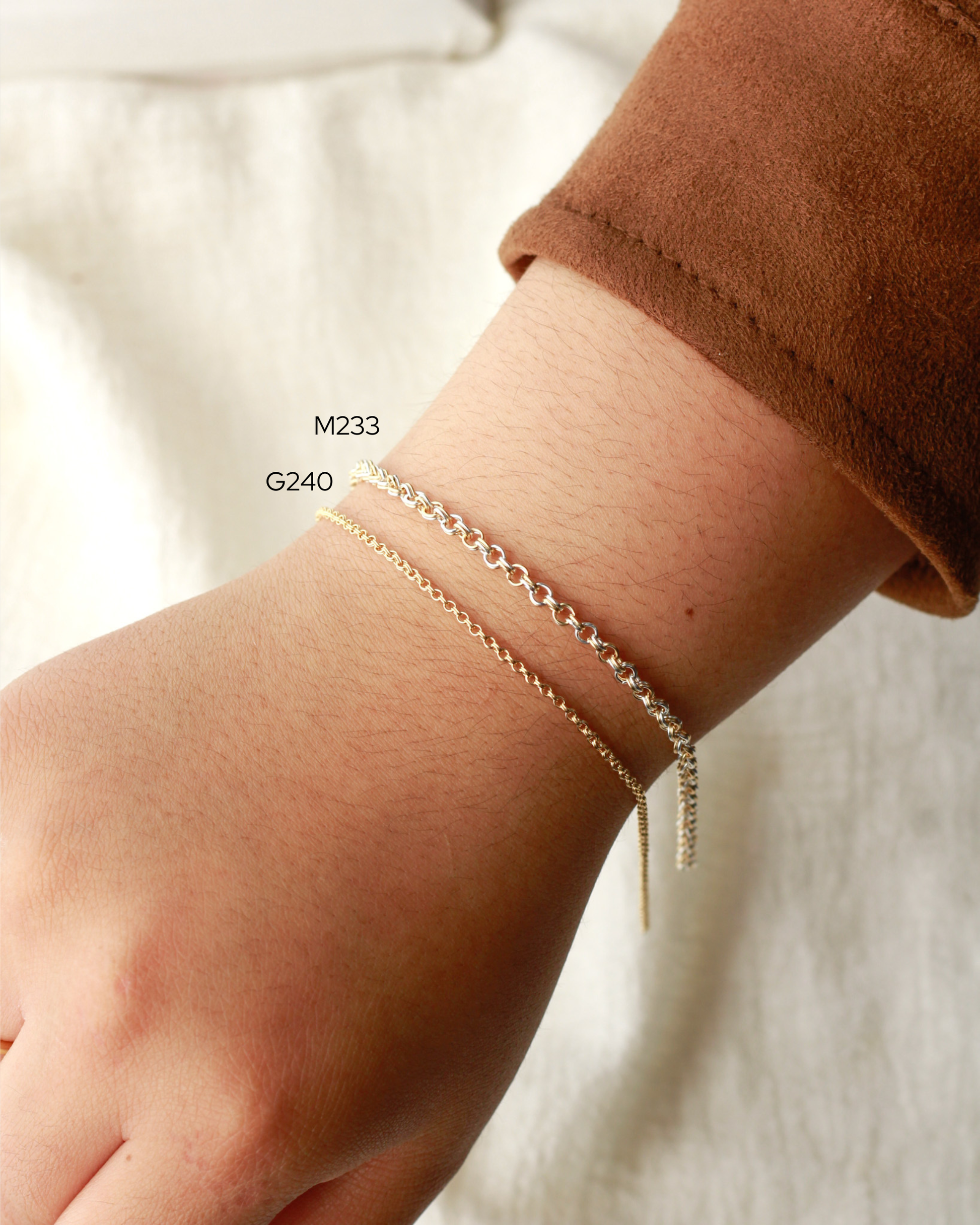 3.1mm Alternate Parallel Mixed Metal Cable Chain, M233