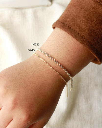 3.1mm Alternate Parallel Mixed Metal Cable Chain, M233