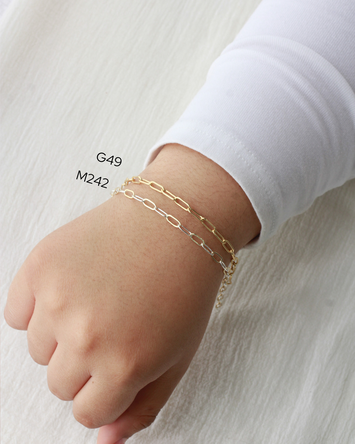 3.5mm Flat Paperclip Mixed Metal Chain, M242