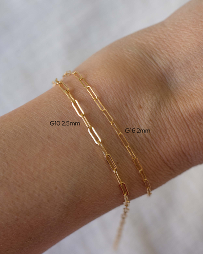 2mm Flat Paperclip Chain, G16, S16, R16