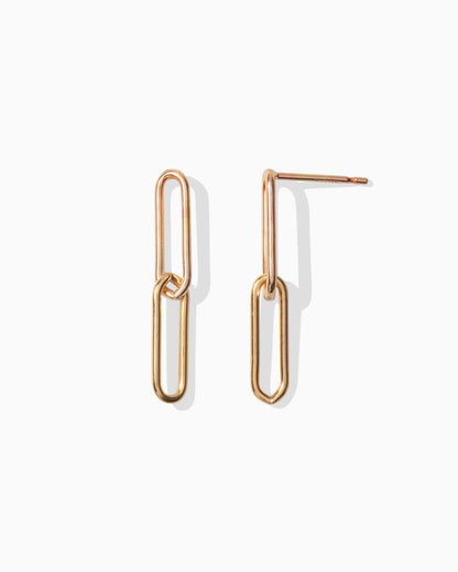 26mm Paperclip Chain Dangle Earrings, E6