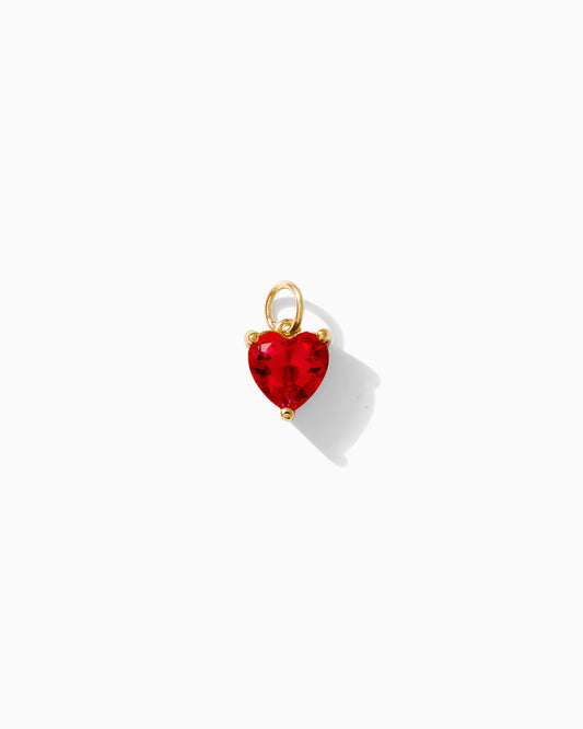 Red Gem Heart Charm, CH96
