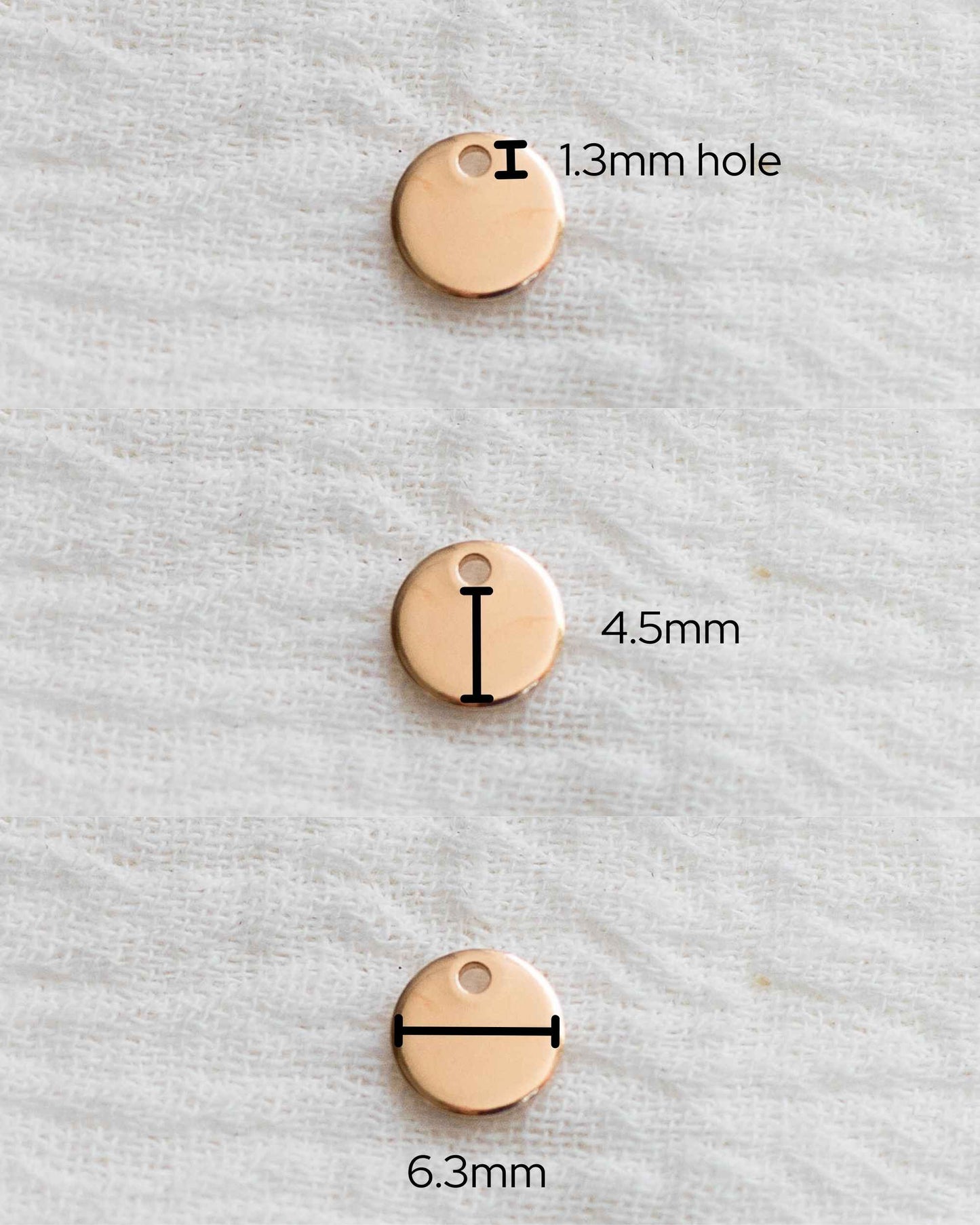 6.3mm Circle Disc Blank with One Hole, BWHCH1