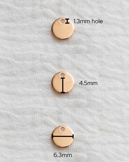 6.3mm Circle Disc Blank with One Hole, BWHCH1