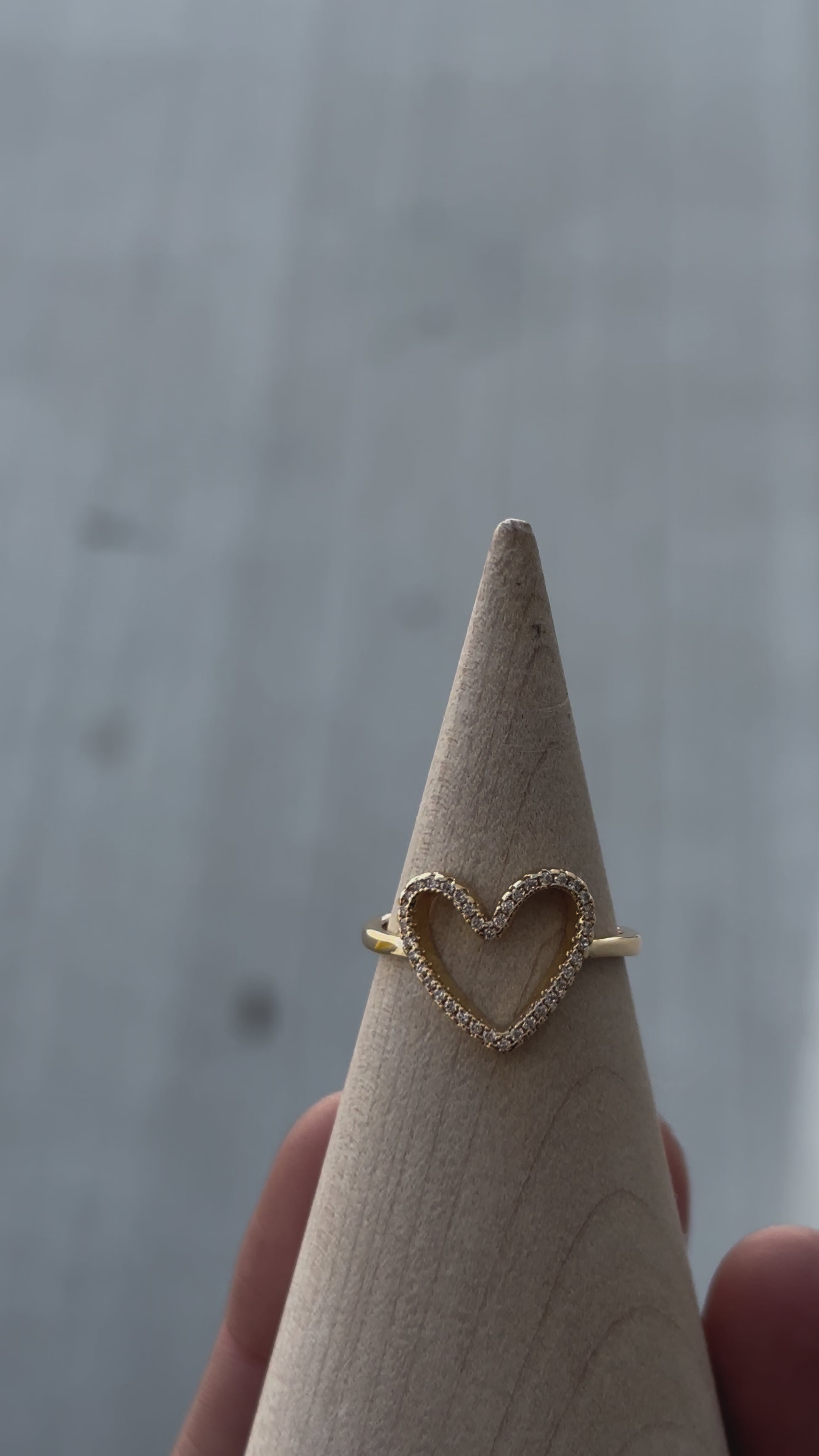Open Heart Pave Ring, R43