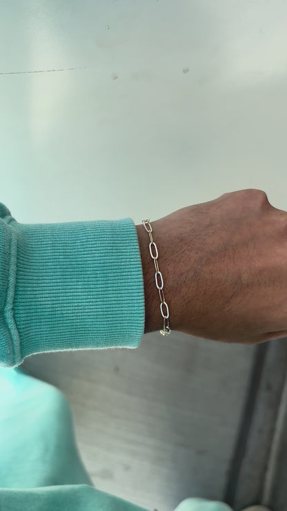 3.5mm Flat Paperclip Mixed Metal Chain, M242