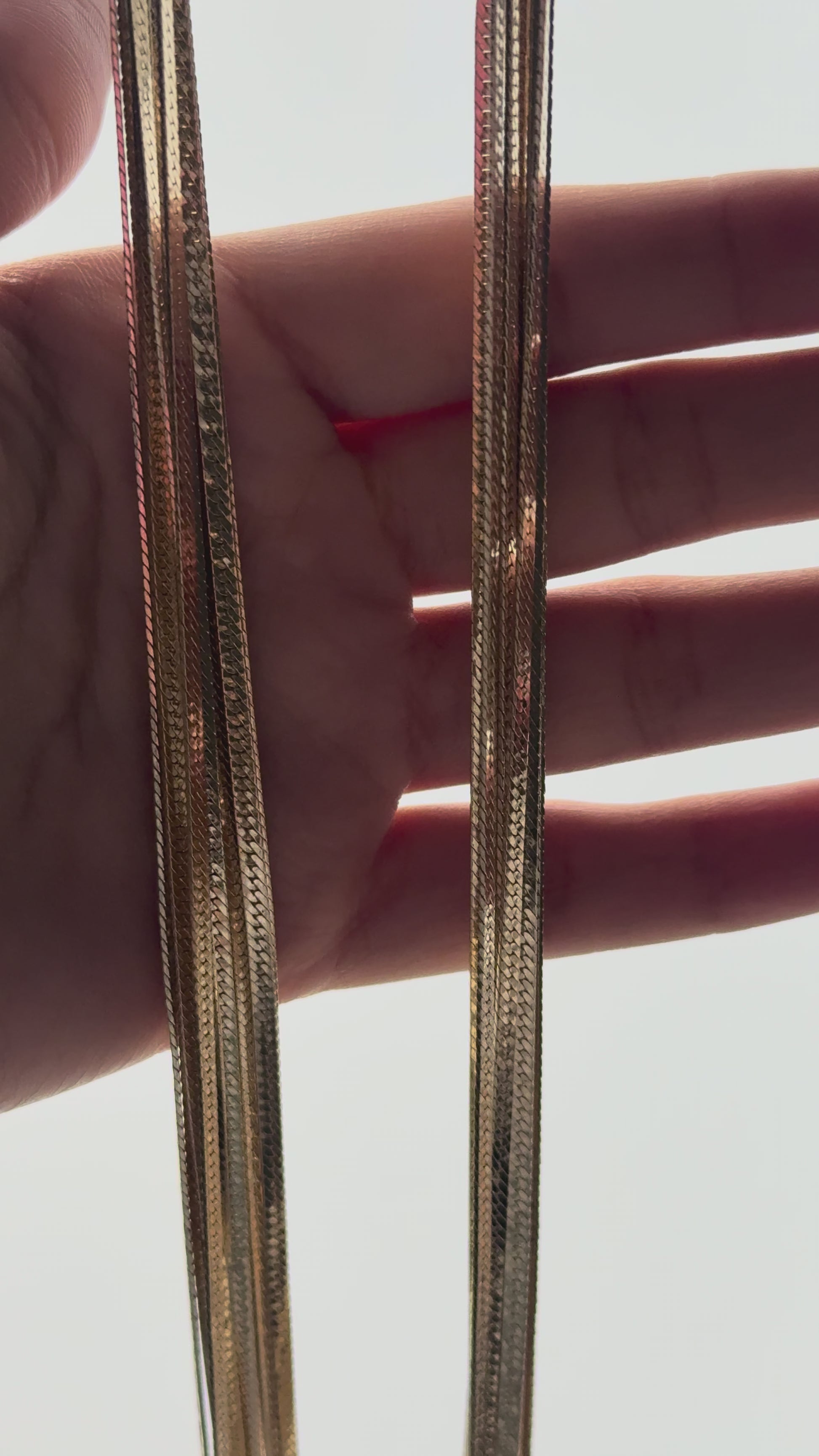18" 2.4mm Flat Herringbone Necklace Chain, NC16