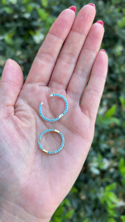 Turquoise Nano Gem Pave Circle Charm Enhancer, F09