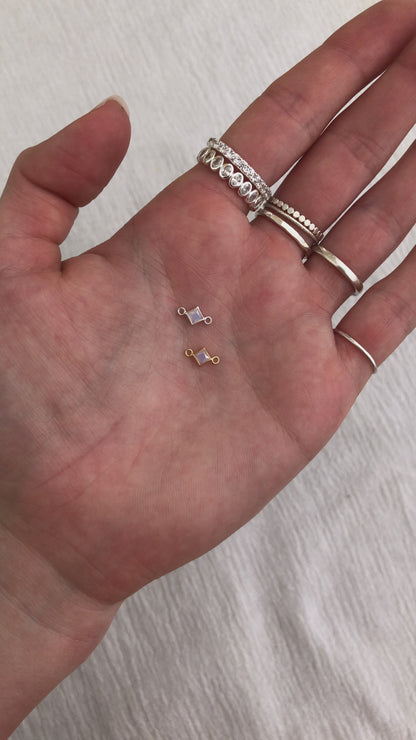3mm White Opal Diamond Shaped Connector, CN313