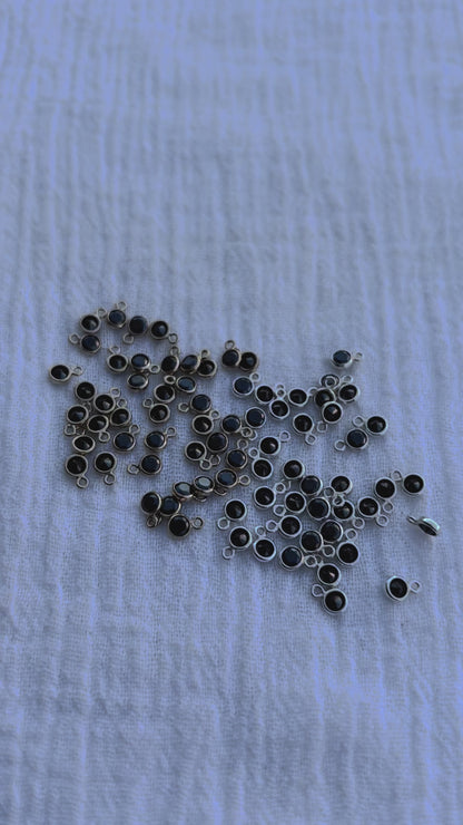 3mm Black CZ Charm, CH92