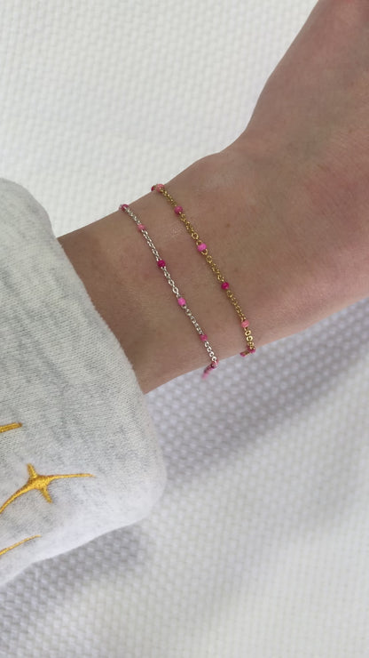 1mm Flat Cable with Pink Enamel Dots, S86