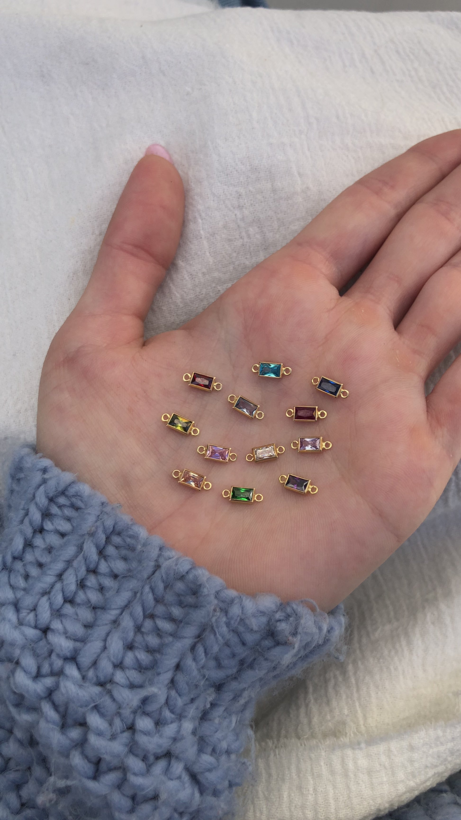 3mm Birthstone Rectangle Connector, CN388