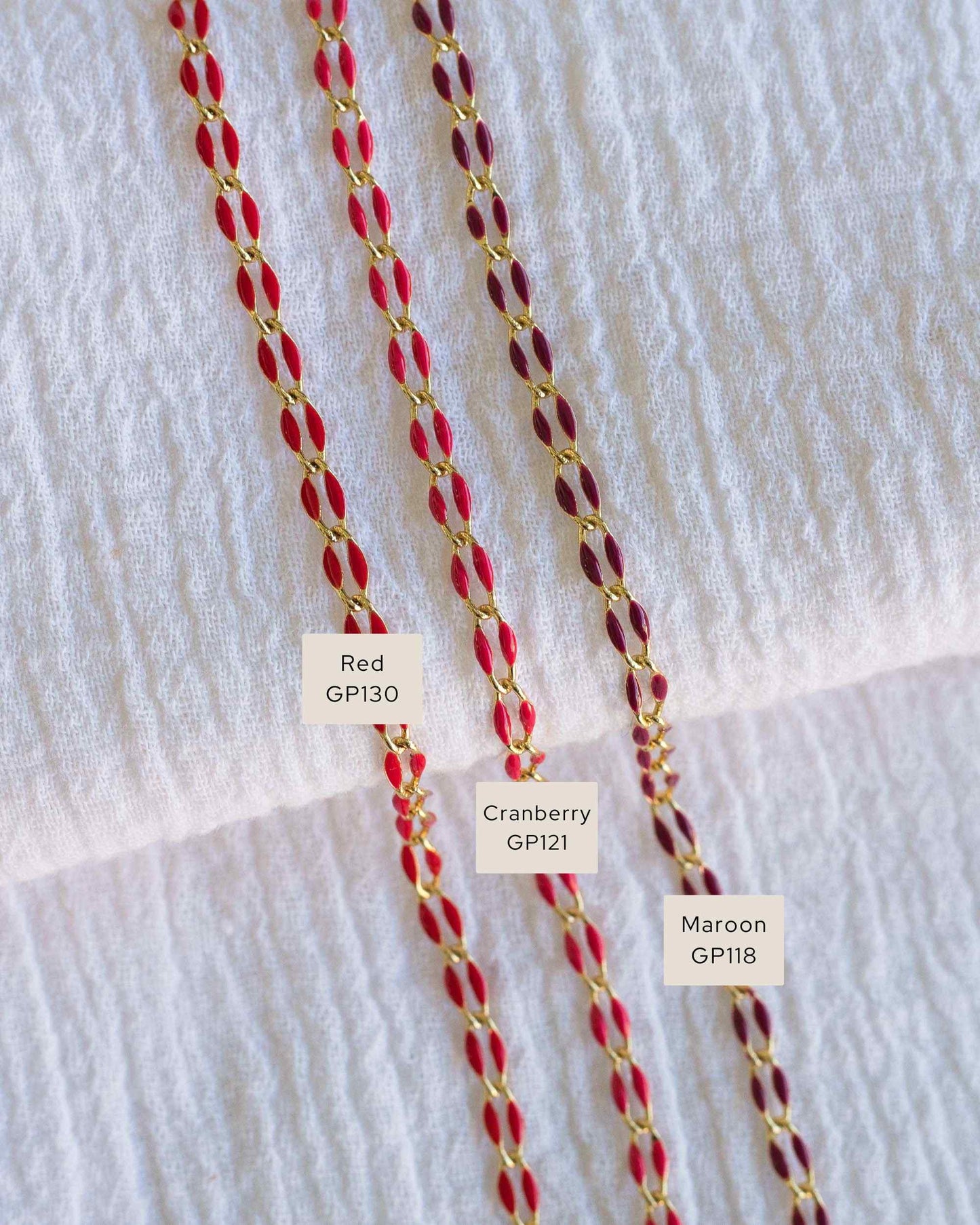 Cranberry Enamel Chain, GP121