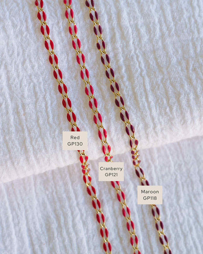 Cranberry Enamel Chain, GP121