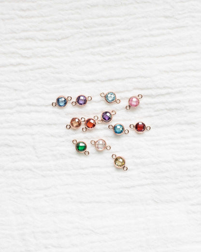 4mm Double Sided Checkerboard Birthstone Connector. CN27