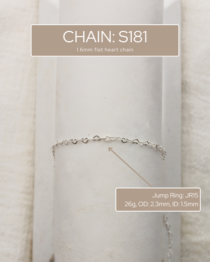 1.6mm Flat Heart Chain, S181