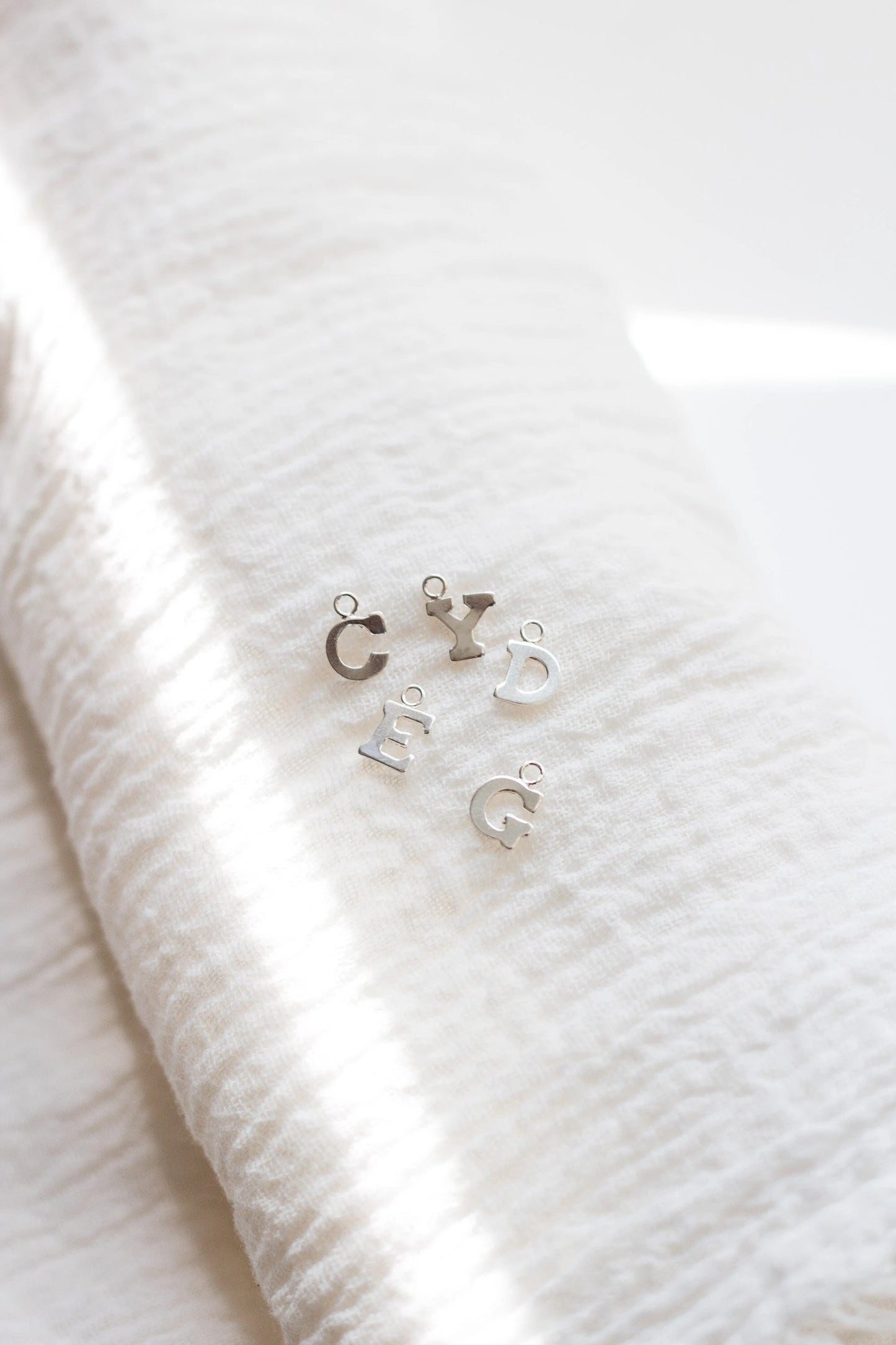 5mm Sterling Silver Letter Charm, CH4