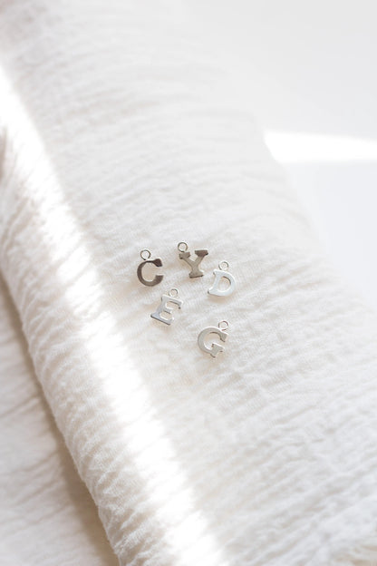 5mm Sterling Silver Letter Charm, CH4