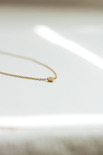 White CZ Bezel Necklace, N7