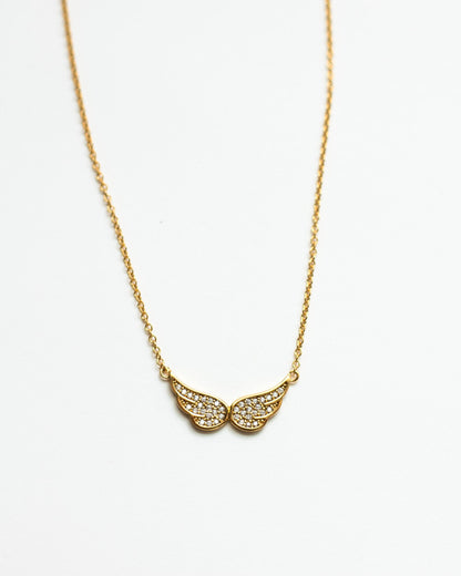 White CZ Angel Wings Necklace, N8