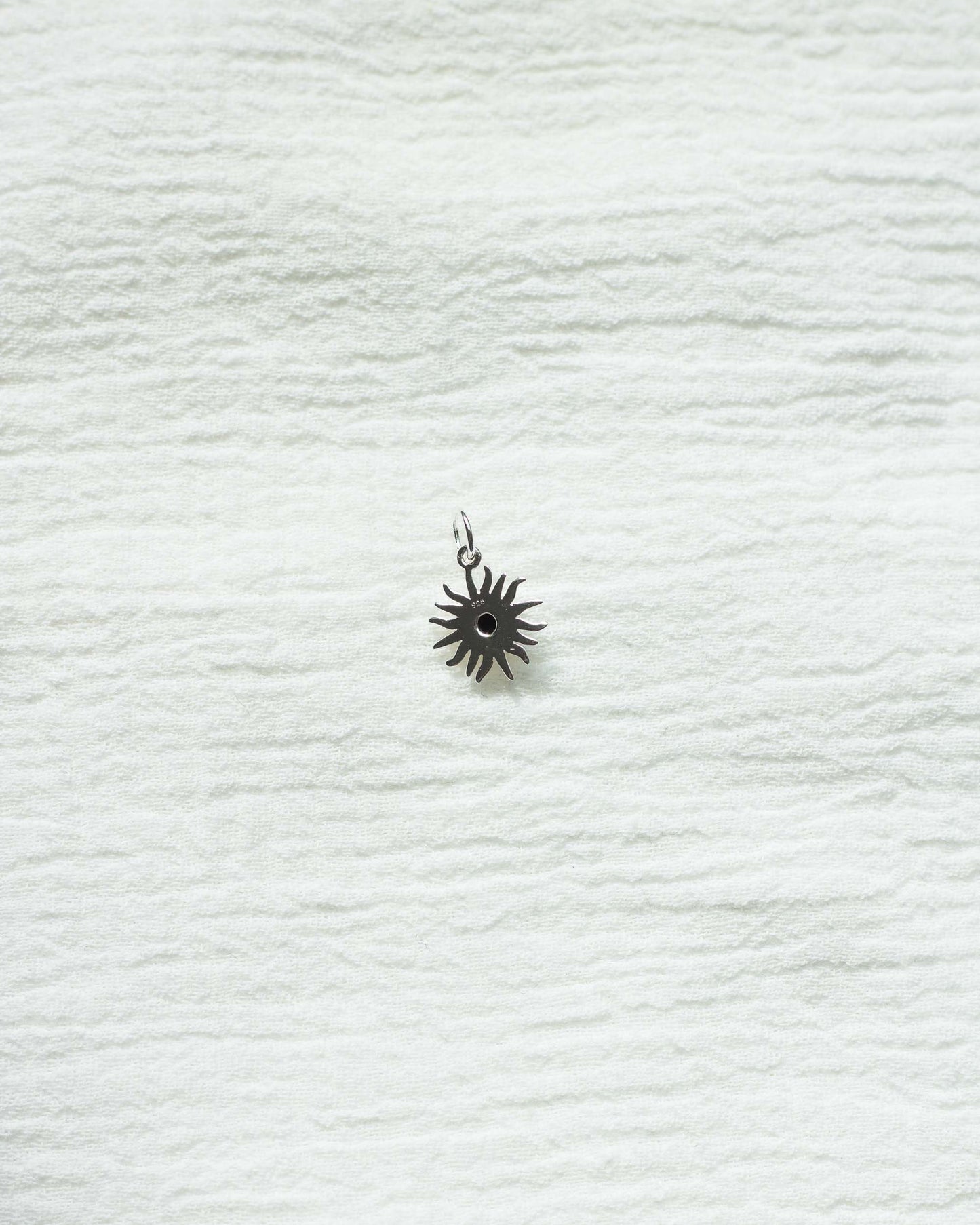 Genuine Gemstone Black Onyx Sun Pendant, CH35