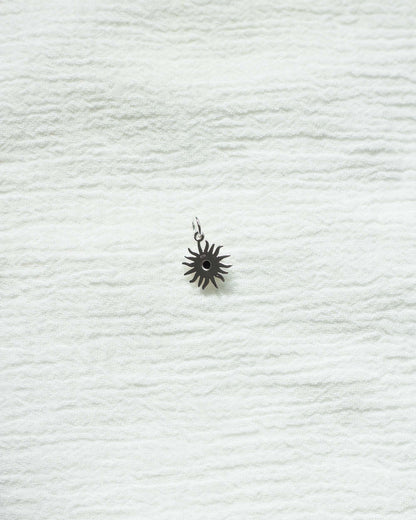 Genuine Gemstone Black Onyx Sun Pendant, CH35