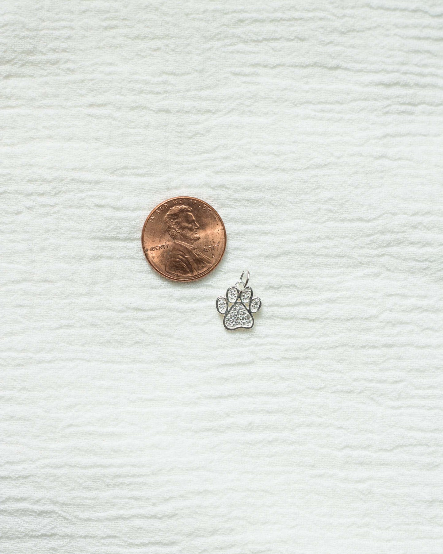 Paw Print with CZ Charm, CH38