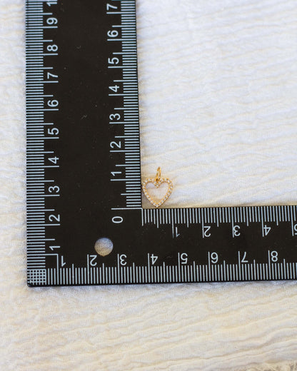 Pave CZ Open Heart Charm, CH54