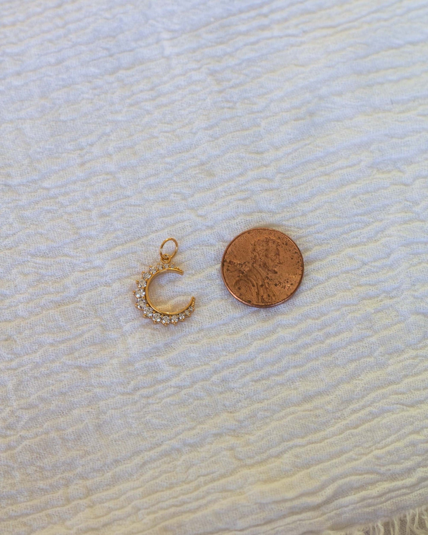 Pave Crescent Moon Charm, CH58