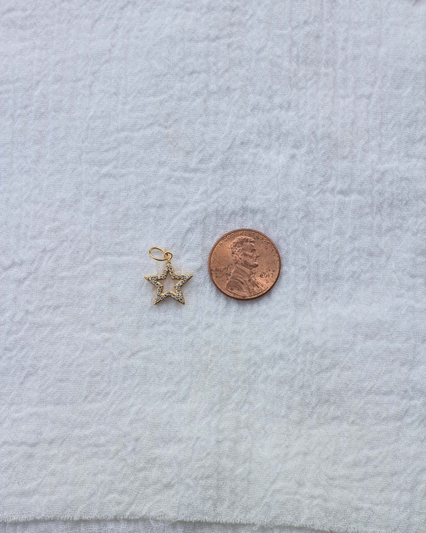 CZ Open Star Charm, CH60