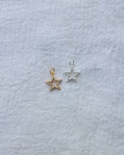 CZ Open Star Charm, CH60
