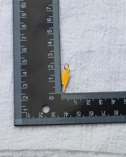 Lightning Bolt Yellow Enamel Charm, CH63