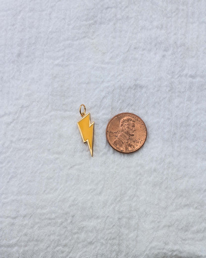 Lightning Bolt Yellow Enamel Charm, CH63