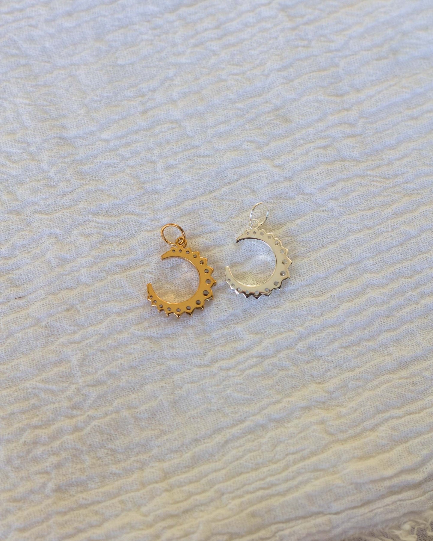 Pave Crescent Moon Charm, CH58