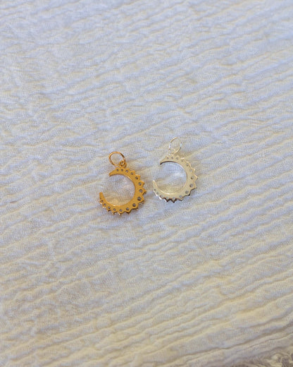 Pave Crescent Moon Charm, CH58