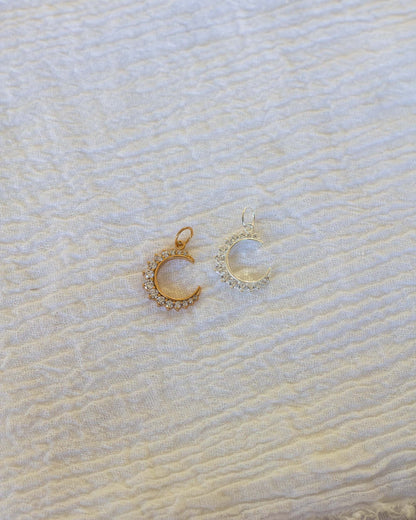 Pave Crescent Moon Charm, CH58