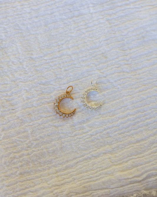 Pave Crescent Moon Charm, CH58
