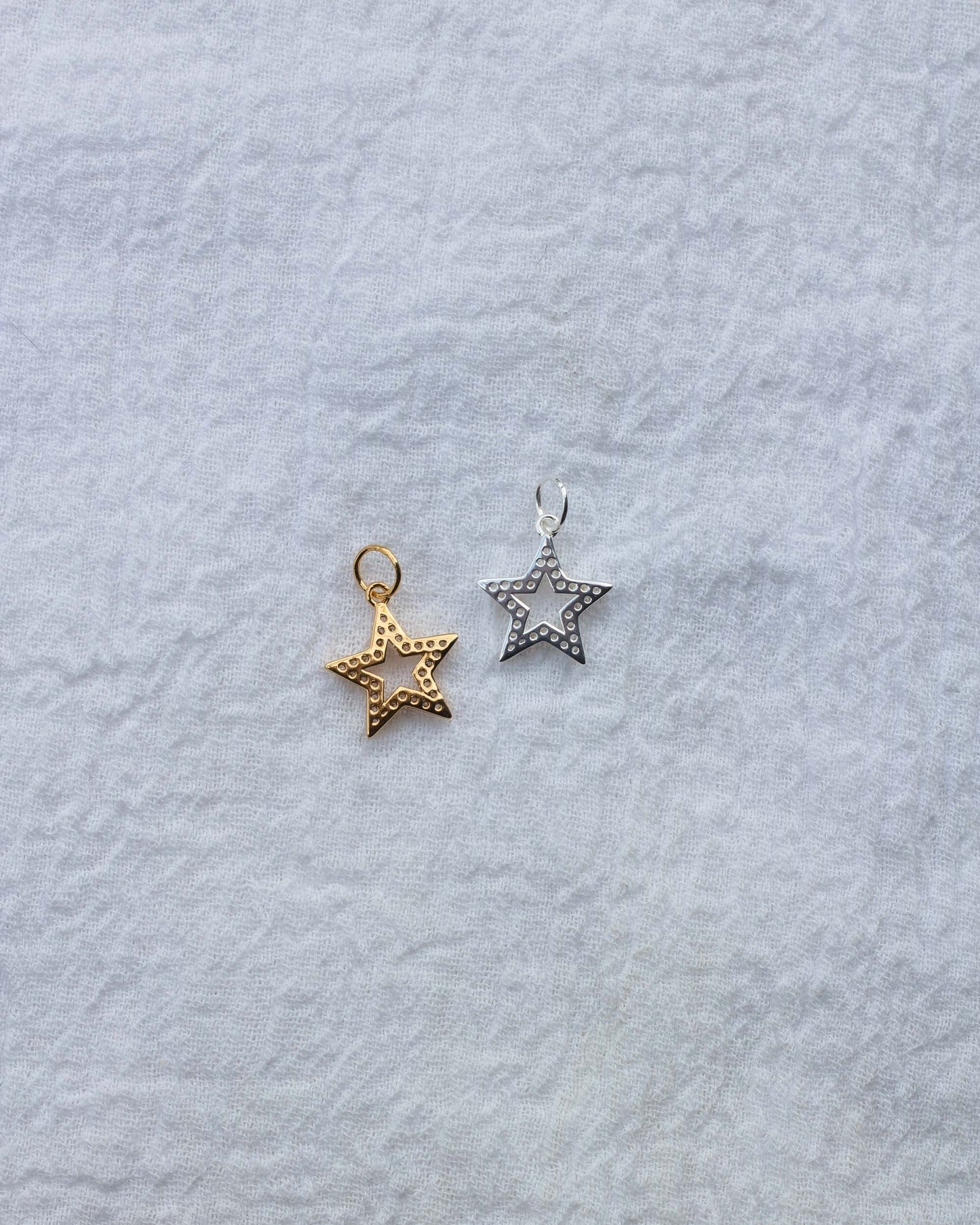 CZ Open Star Charm, CH60