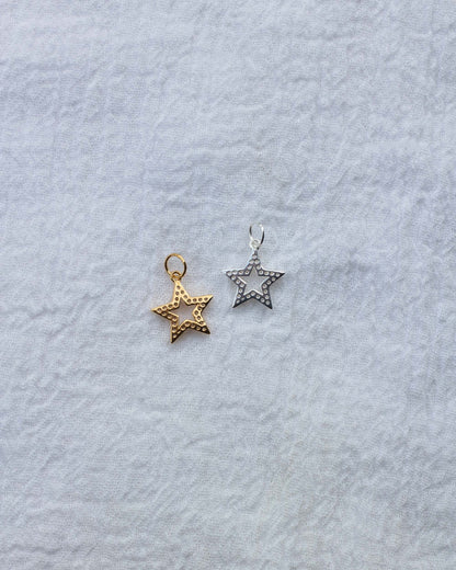 CZ Open Star Charm, CH60
