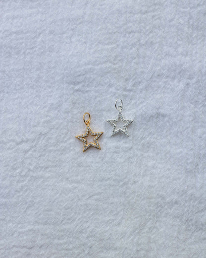CZ Open Star Charm, CH60