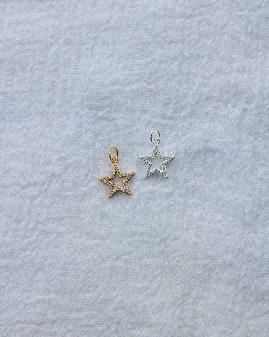 CZ Open Star Charm, CH60