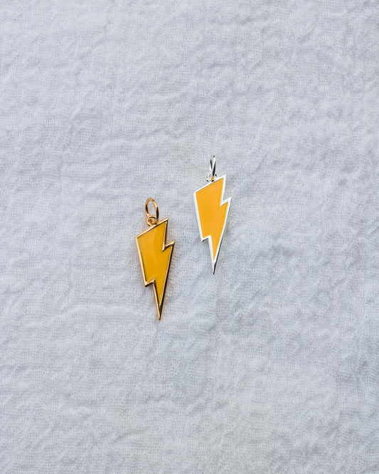 Lightning Bolt Yellow Enamel Charm, CH63