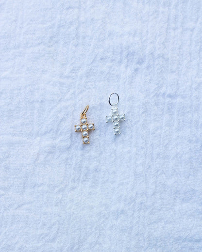 Pearl Cross Charm, CH74